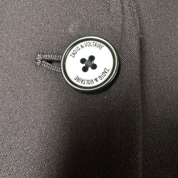 ZADIG & VOLTAIRE Studded Black Panther Jacket Rhinestone Blazer - Picture 8 of 9